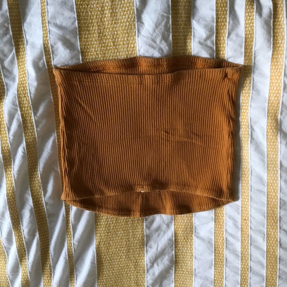 Garage Yellow Ribbed Tube Top - Picture 3 of 3